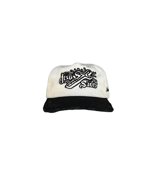 "JESUS SAVES" distressed cap